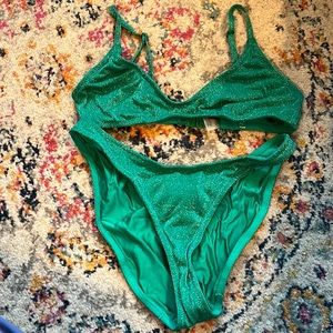 Green sparkle Triangl bikini